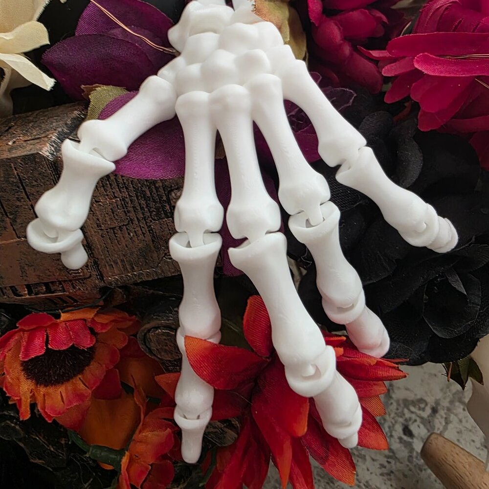 🎃 Halloween Must-Have! 3D Printed Articulated Skeleton Hand 💀